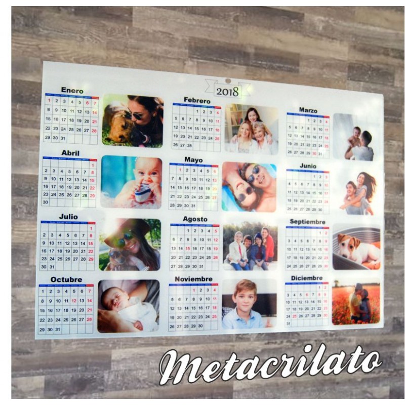 Calendario personalizado con tus fotos metacrilato